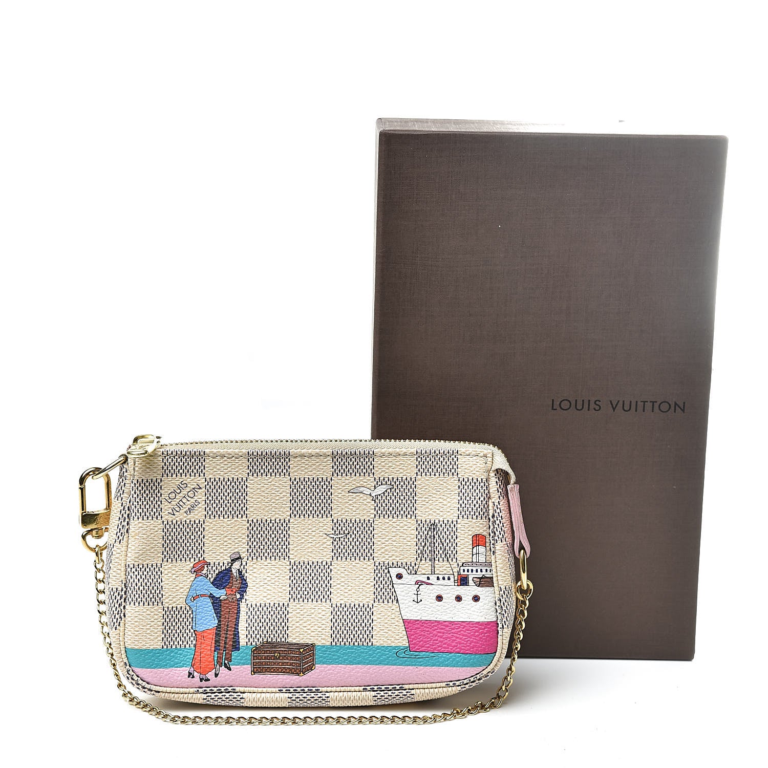 Louis Vuitton Damier Azur 2016 Christmas Animation Mini Pochette Accessories 11 of 11
