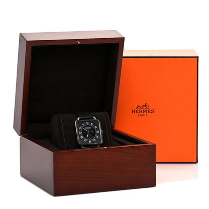 Hermes Stainless Steel Barenia 38mm Carre H Automatic Watch Noir 5 of 5