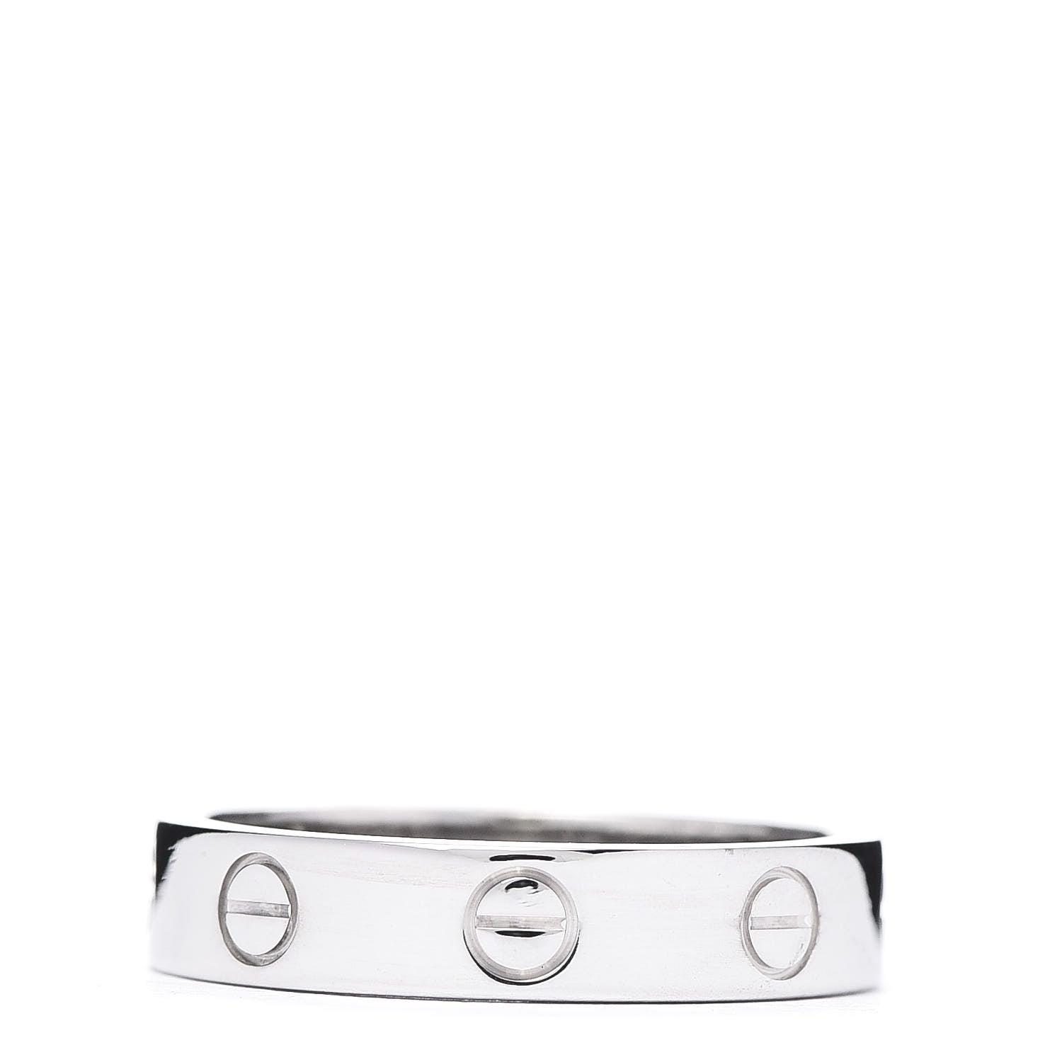 Cartier 18K White Gold Diamond 4mm LOVE Wedding Band Ring 51 5.75 3 of 4