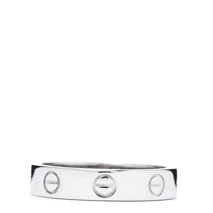 Cartier 18K White Gold Diamond 4mm LOVE Wedding Band Ring 51 5.75 3 of 4