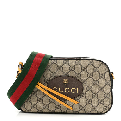 Gucci GG Supreme Monogram Web Neo Vintage Shoulder Bag Beige New Acero Crop 1 of 10