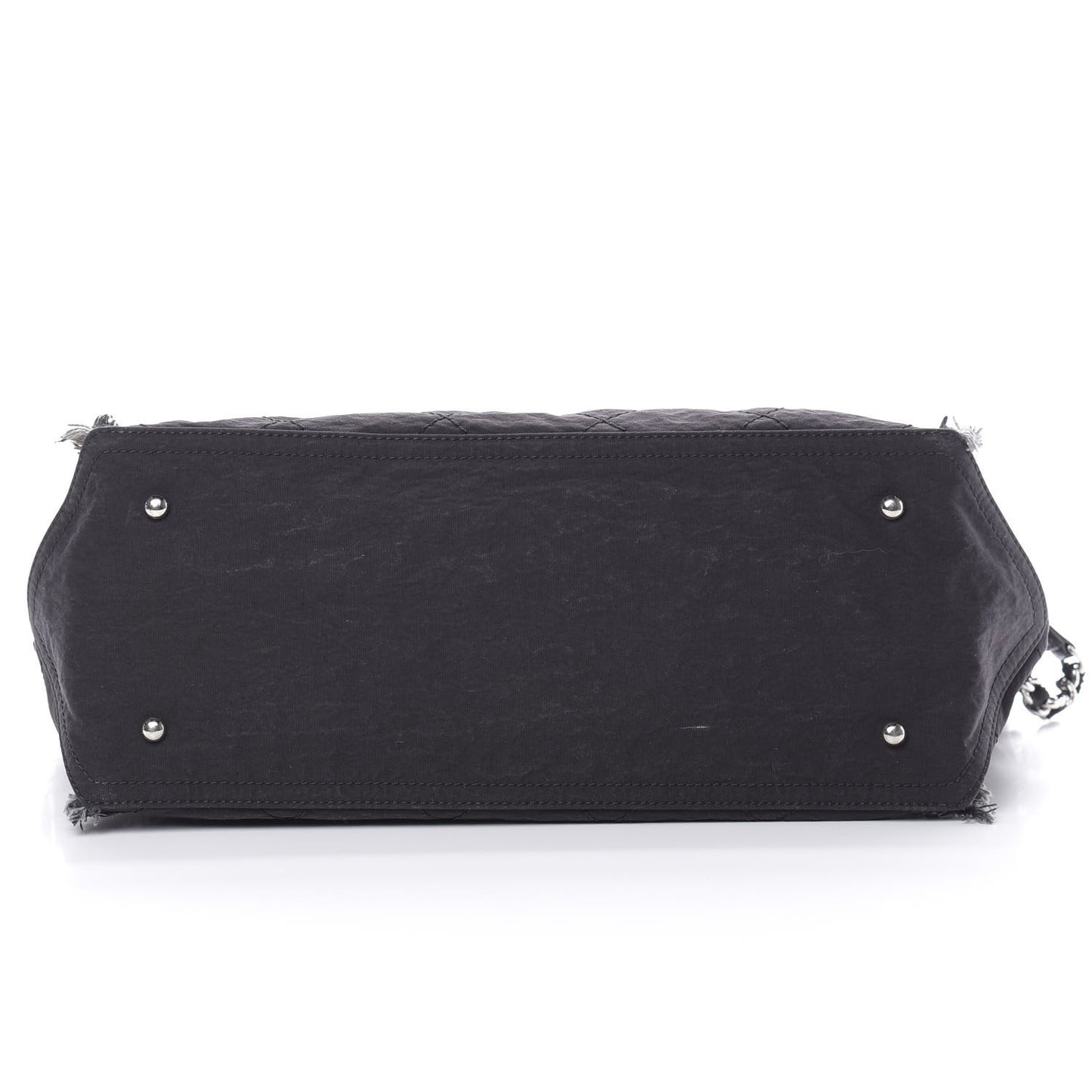 Canvas Stitched Tweed Large Tote Black
