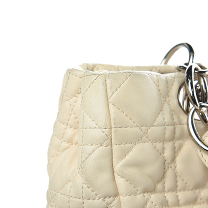 Christian Dior Lambskin Cannage Small Dior Soft Shopping Tote Off White 14 of 19