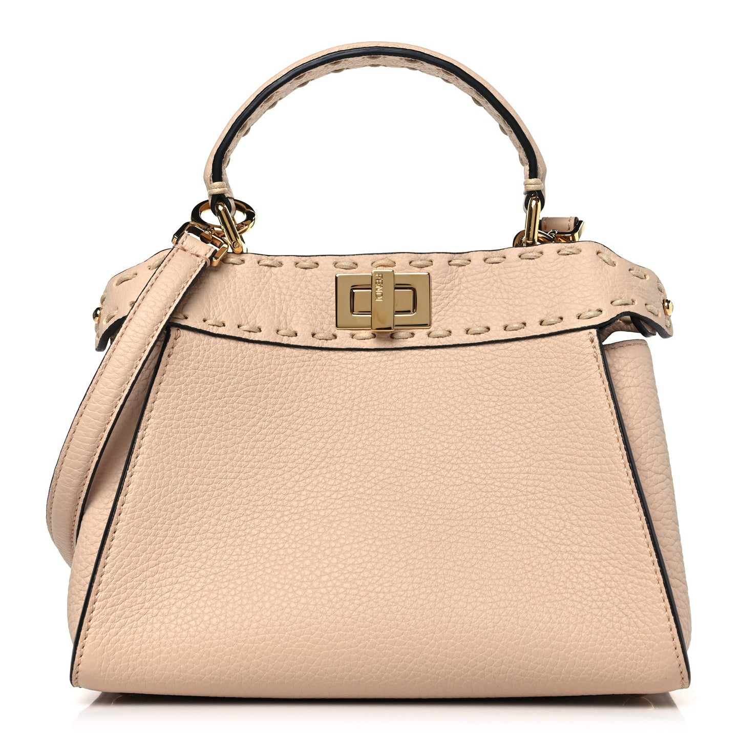Vitello Granato Camoscio Selleria Macro Stitchings Mini Peekaboo Iconic Satchel Rosa Plaster