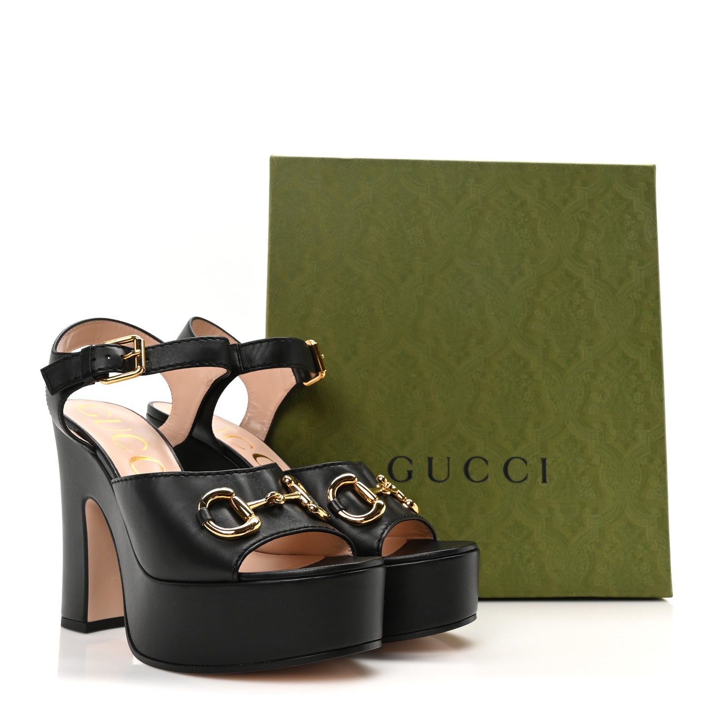 Nappa Charlotte Horsebit 40/135mm Platform Sandals 39 Black