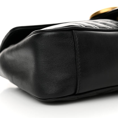 Gucci Calfskin Matelasse Small GG Marmont Shoulder Bag Black 9 of 10