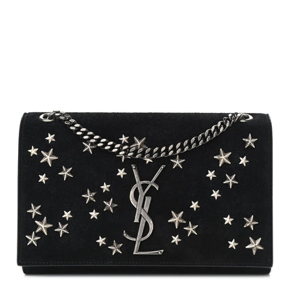 Saint Laurent Suede Star Studded Monogram Small Kate Satchel Black 1 of 8
