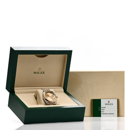 Rolex Stainless Steel 18K Yellow Gold Diamond 41mm Oyster Perpetual Datejust Watch Champagne 126333 5 of 5