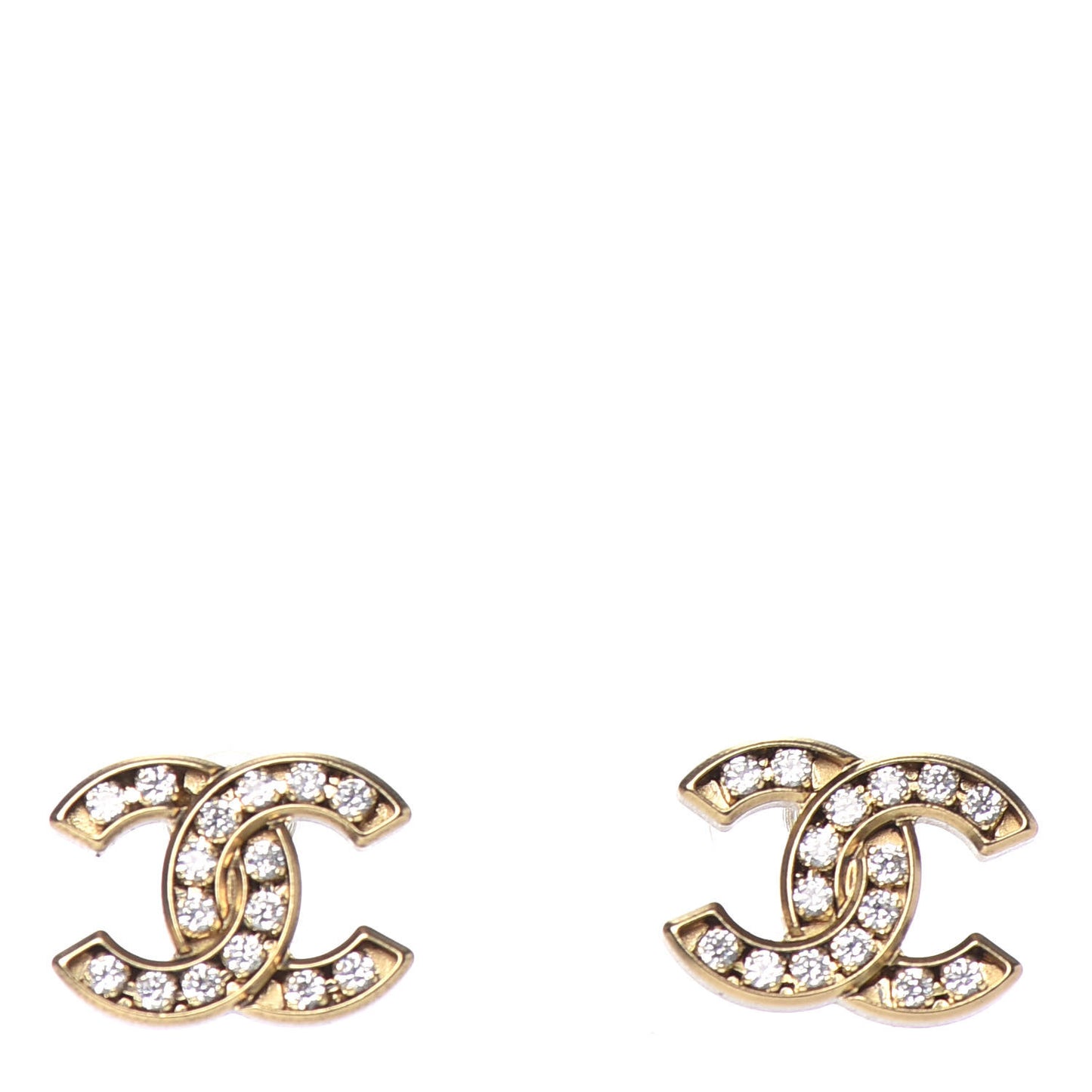 Crystal CC Earrings Gold