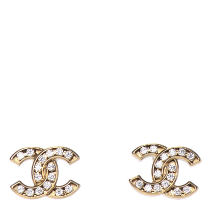 Chanel Crystal CC Earrings Gold 1 of 4