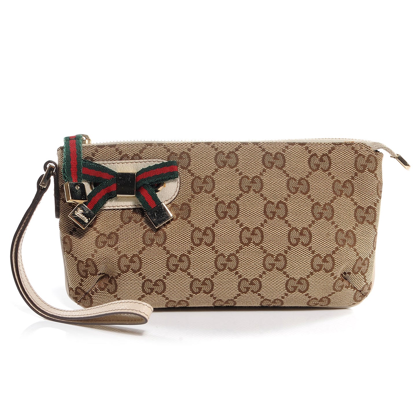 Monogram Web Princy Wristlet Off White