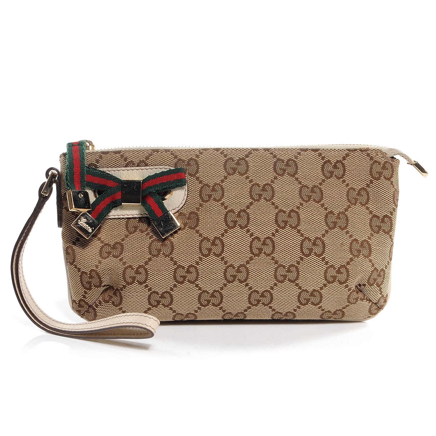 Gucci Monogram Web Princy Wristlet Off White 1 of 8