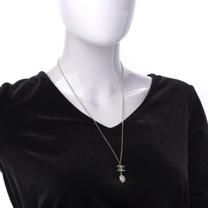 Chanel Crystal Pearl CC Lace Camellia Necklace Gold 2 of 8