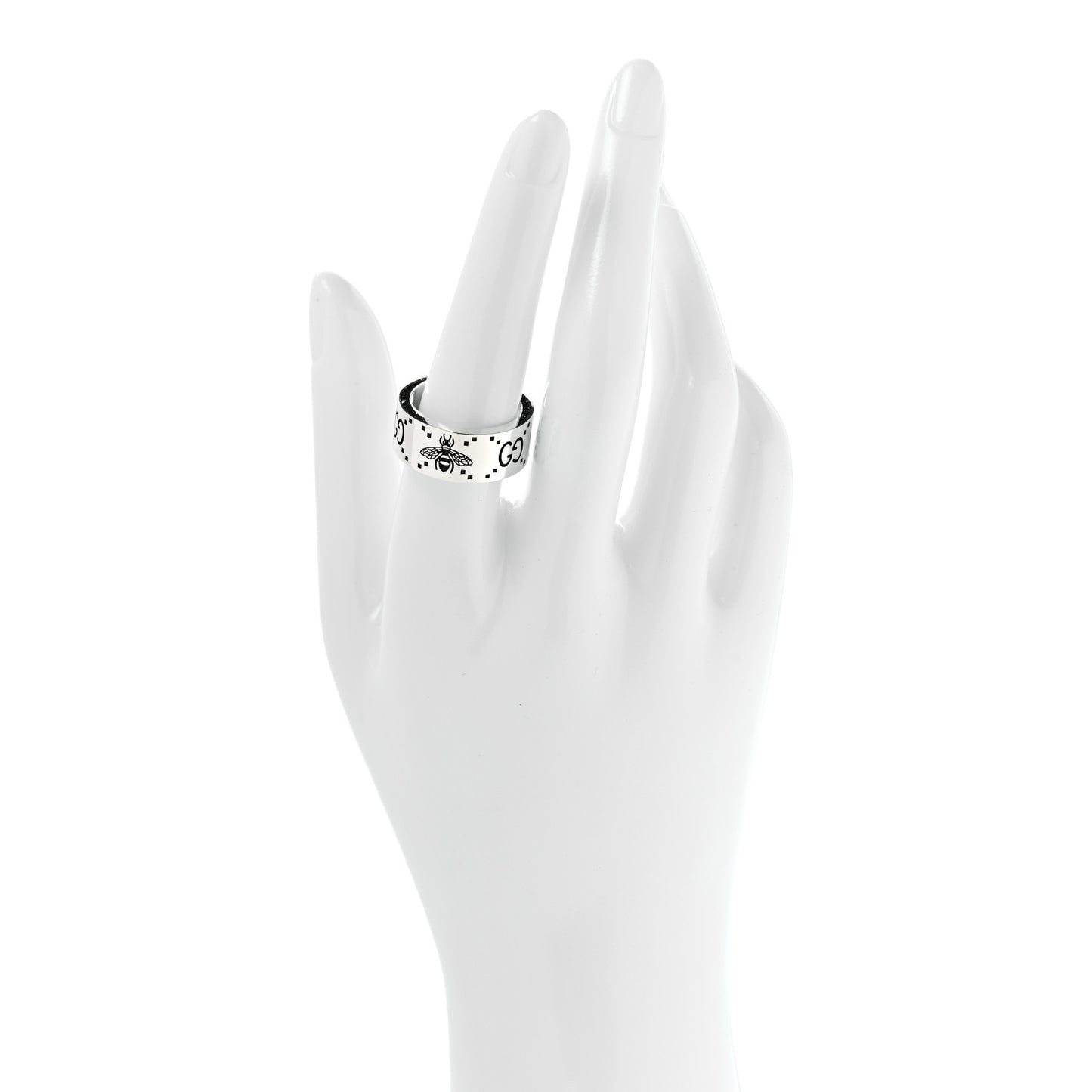 Sterling Silver GG Bee Band Ring 56 7.75