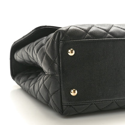 Chanel Caviar Quilted Medium Coco Handle Flap Black 9 of 10