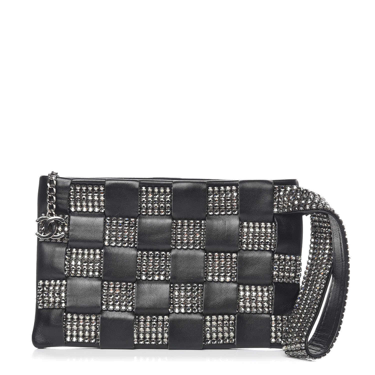 Chanel Lambskin Crystal Wristlet Black 1 of 14