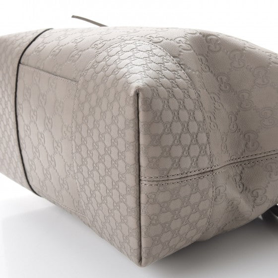 Guccissima Medium Bree Foldover Tote Storm Grey