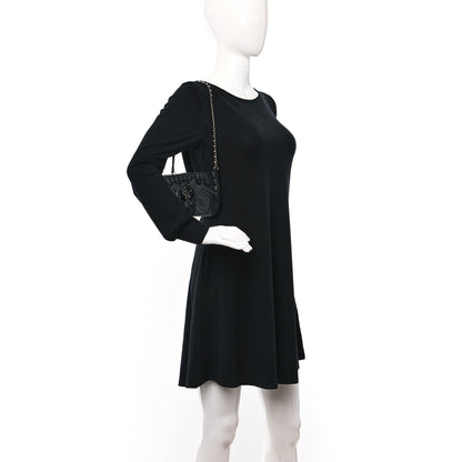 Chanel Lambskin Camellia No. 5 Chain Pouch Black 3 of 8