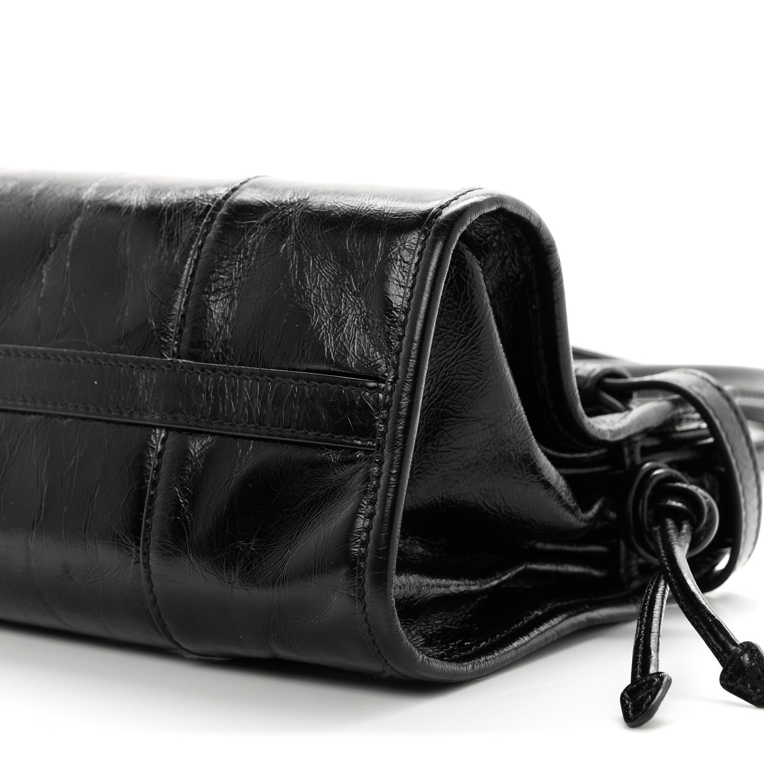 Prada Glossy Calfskin Triangle Medium Bonnie Shoulder Bag Black 10 of 10