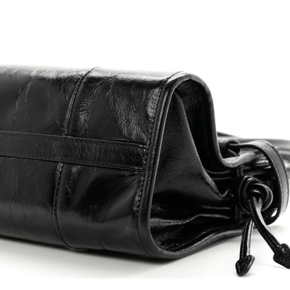 Prada Glossy Calfskin Triangle Medium Bonnie Shoulder Bag Black 10 of 10