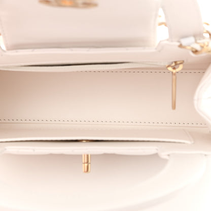 Chanel Shiny Aged Calfskin Quilted Nano Kelly Shopper White 5 of 13
