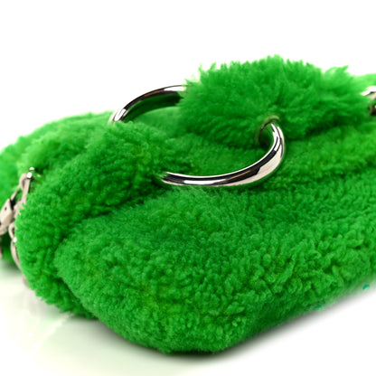 Gucci Merino Wool Medium Maxi Horsebit Chain Shoulder Bag Green 8 of 9