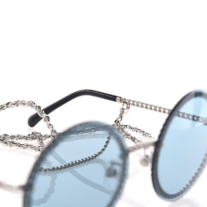 Chanel Chain Round Sunglasses 4245 Blue Silver 7 of 8