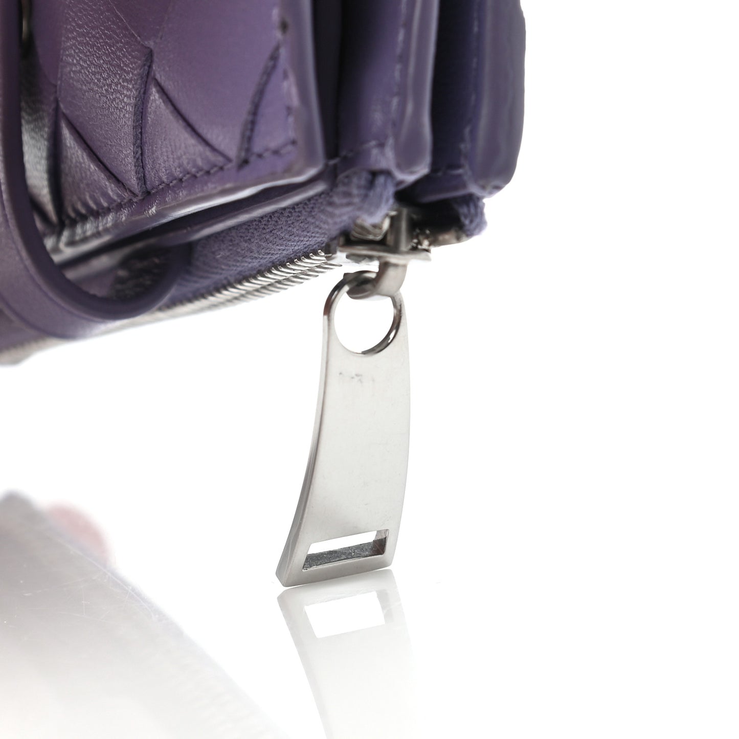 Nappa Intrecciato Bifold Zipped Wallet Lavender