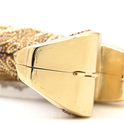 Judith Leiber Swarovski Crystal Cowboy Boot Austin Minaudiere Clutch Gold Brown 9 of 11