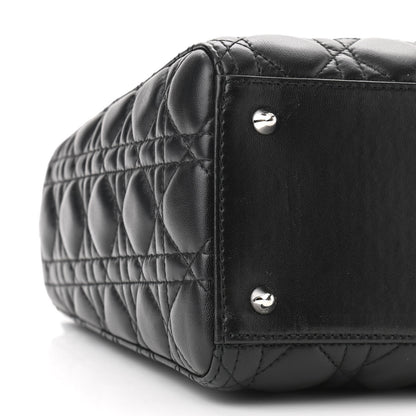 Christian Dior Lambskin Cannage Medium Lady Dior Black 9 of 10