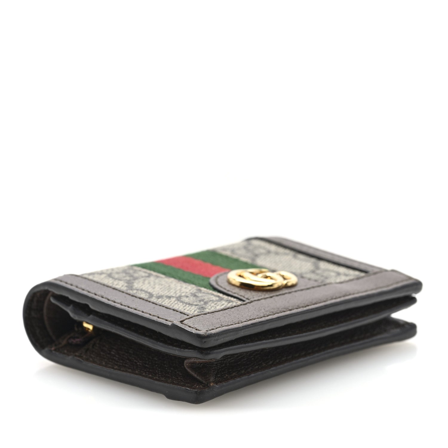 Gucci GG Supreme Monogram Web Ophidia Card Case Beige New Acero 4 of 6