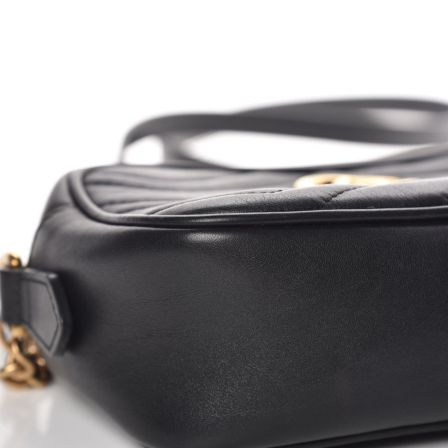 Calfskin Matelasse Mini GG Marmont Chain Shoulder Bag Black