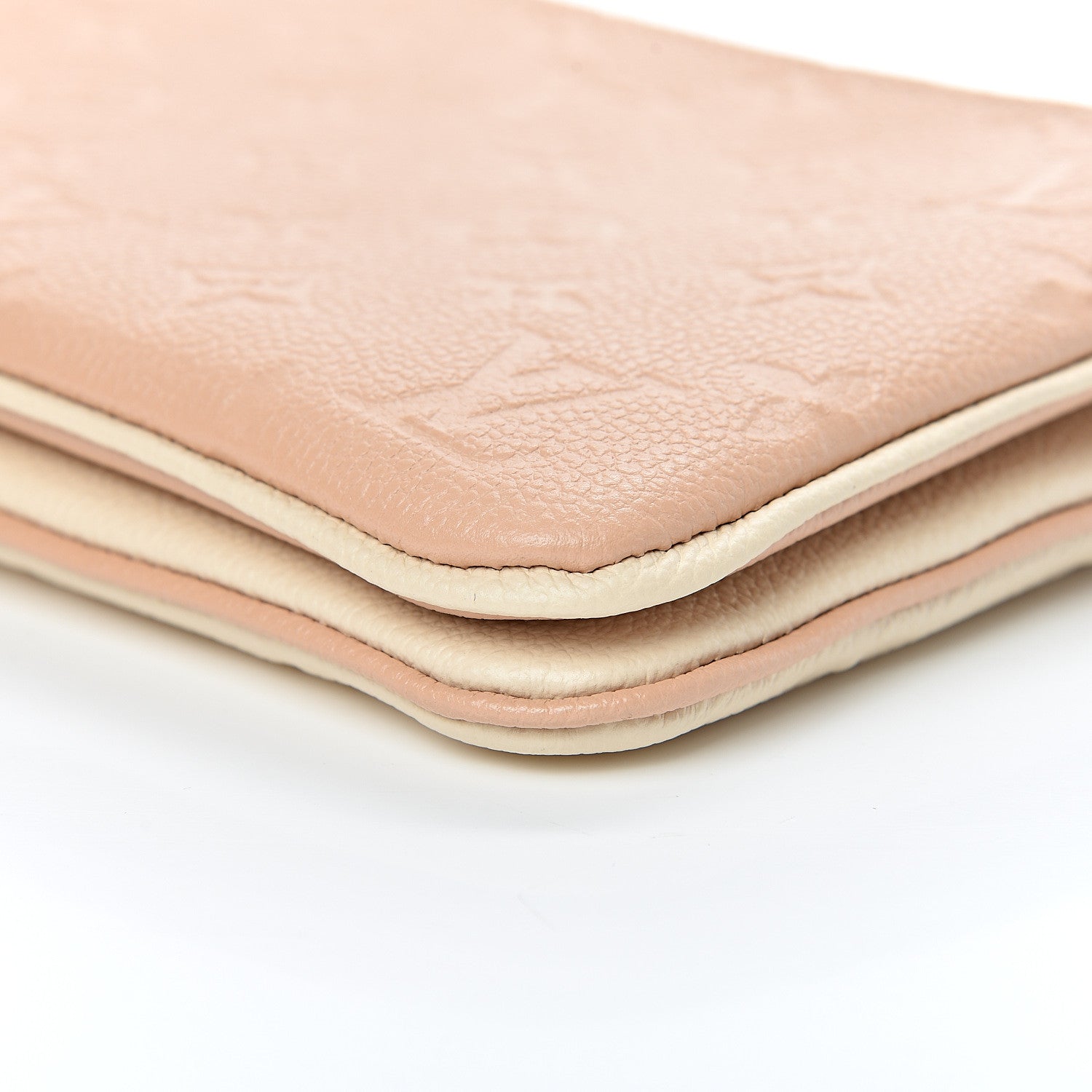 Louis Vuitton Empreinte Double Zip Pochette Beige Rose Creme 10 of 11