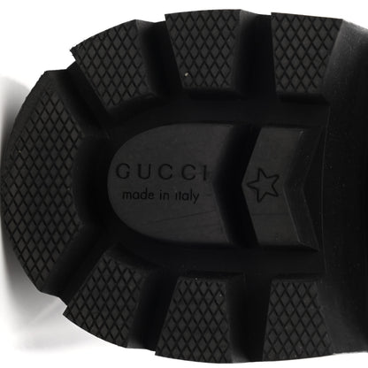 Gucci Magnum Calfskin Cirano Lux Web Lace Up Tall Combat Boots 37.5 Black Verde Hibiscus Red 6 of 7