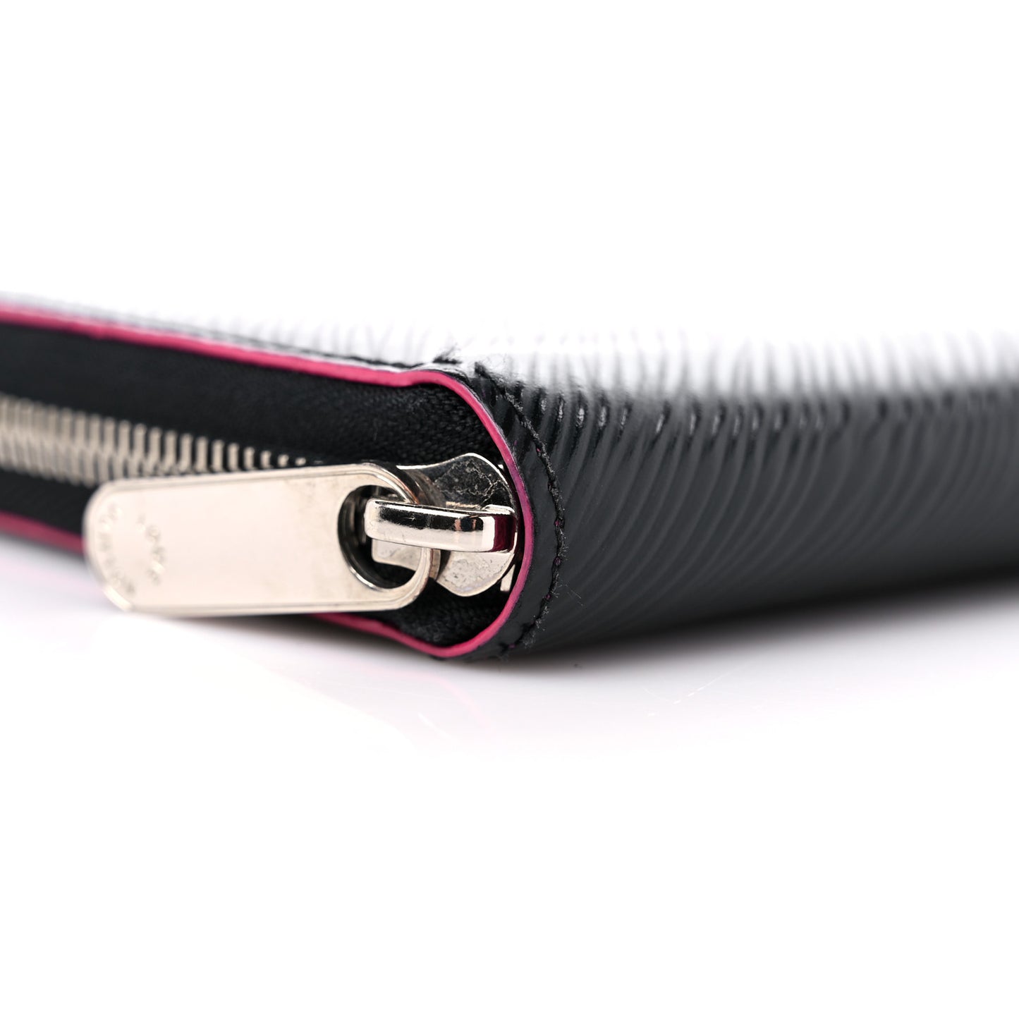 Epi Zippy Wallet Black Hot Pink