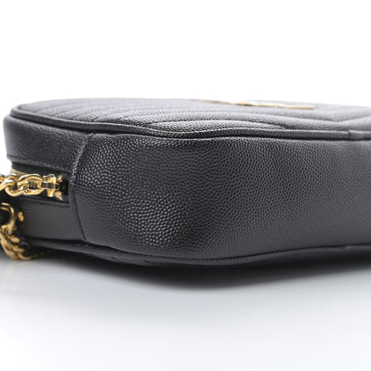 Saint Laurent Grain De Poudre Matelasse Monogram Mini Lou Camera Bag Black 9 of 10