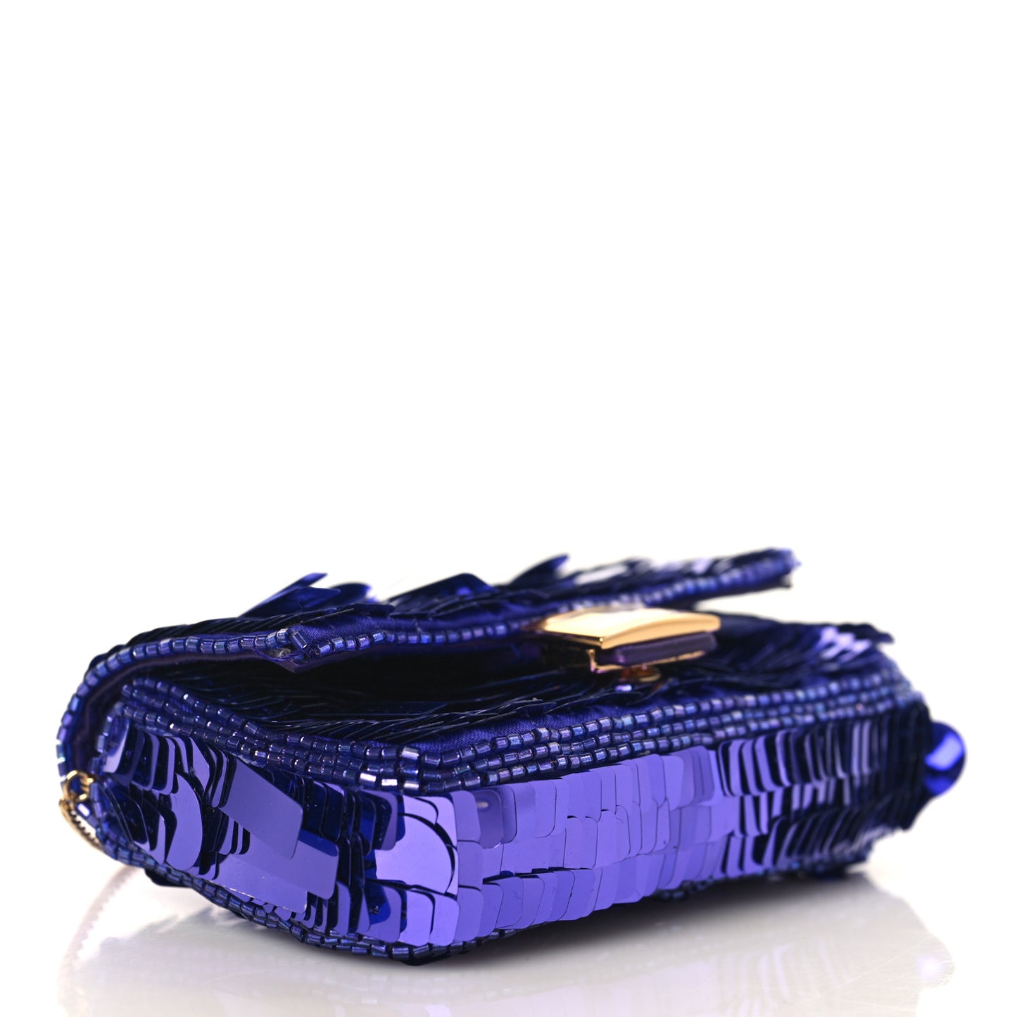 Sequin Paillettes Shiny Nappa Sex and the City Nano Baguette Charm Viola Purple Rain