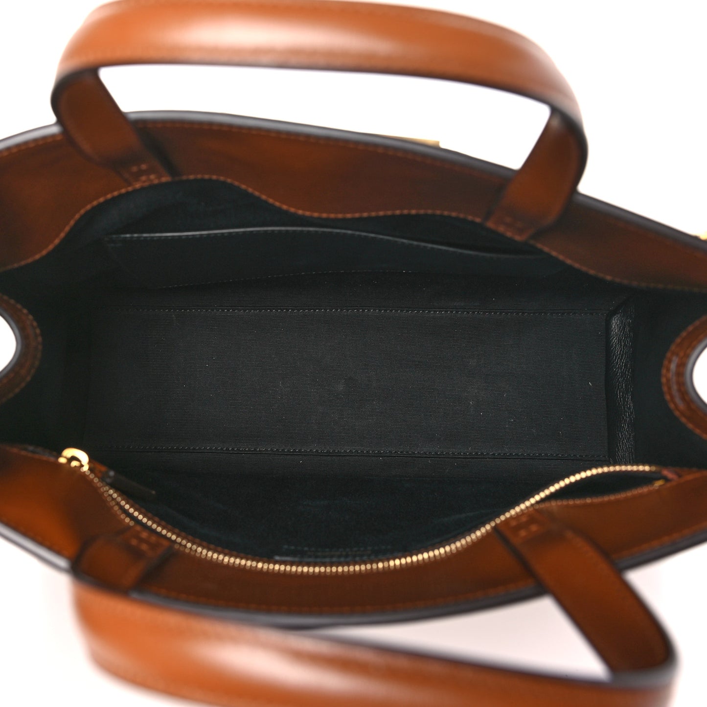 Calfskin Small Manhattan Shopper Tote Brick Ebony Dark