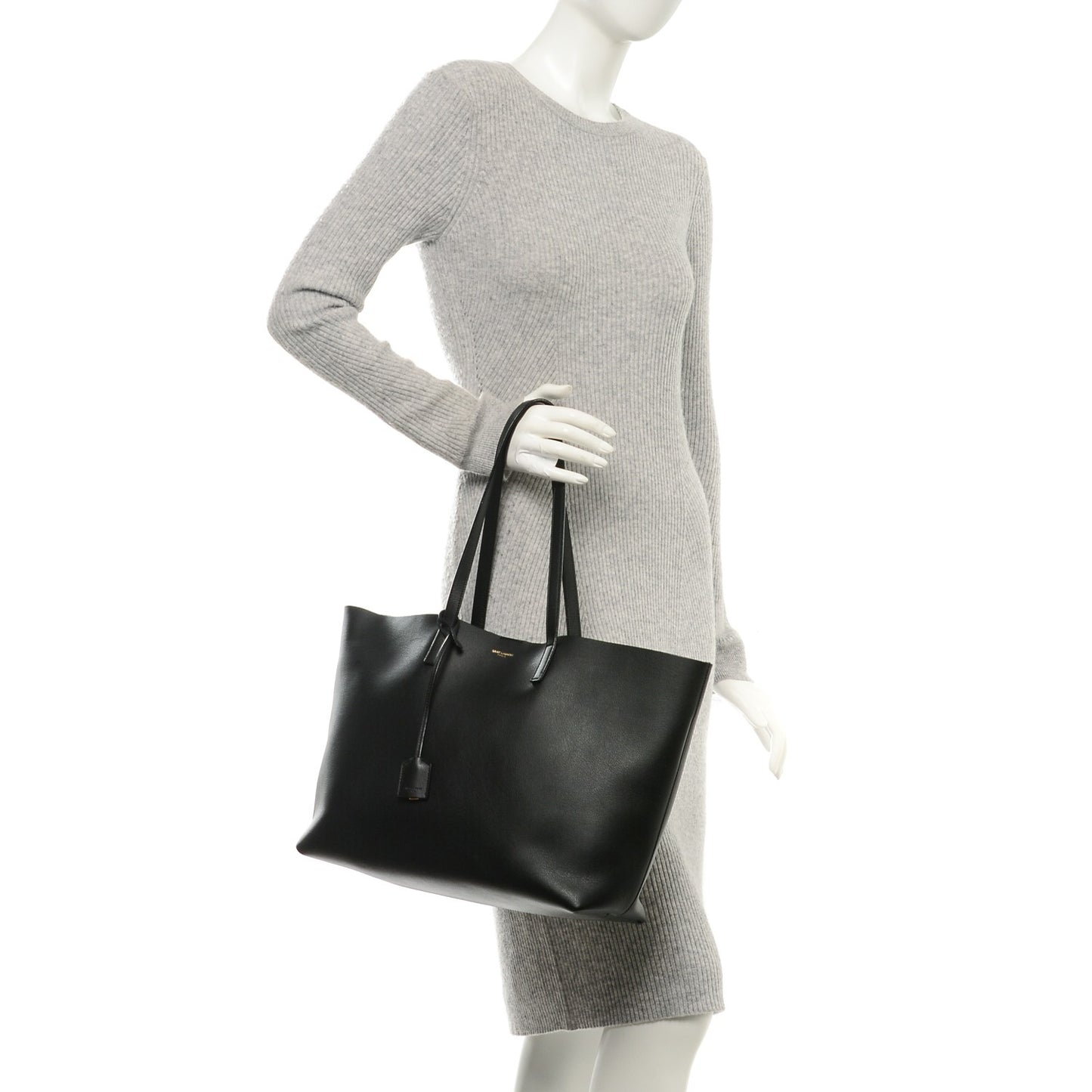 Calfskin Large Shopping Tote Black
