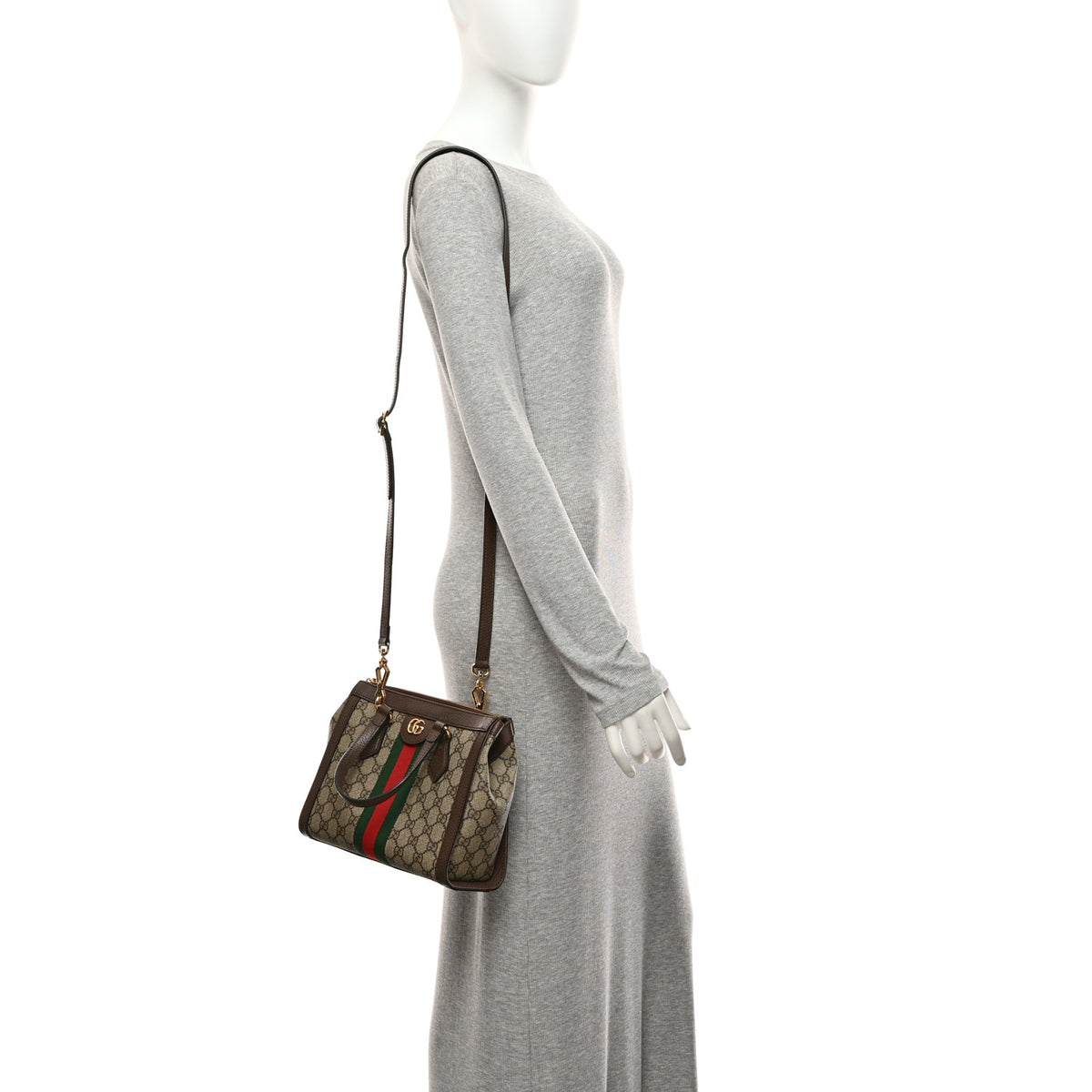 Gucci GG Supreme Monogram Small Ophidia Tote Bag Brown 2 of 11