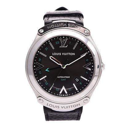 Louis Vuitton Stainless Steel Calfskin 40mm Fifty-Five GMT Automatic Watch Black 1 of 10