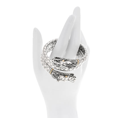 John Hardy Sterling Silver 18K Yellow Gold Naga Dragon Triple Wrap Bracelet 3 of 5