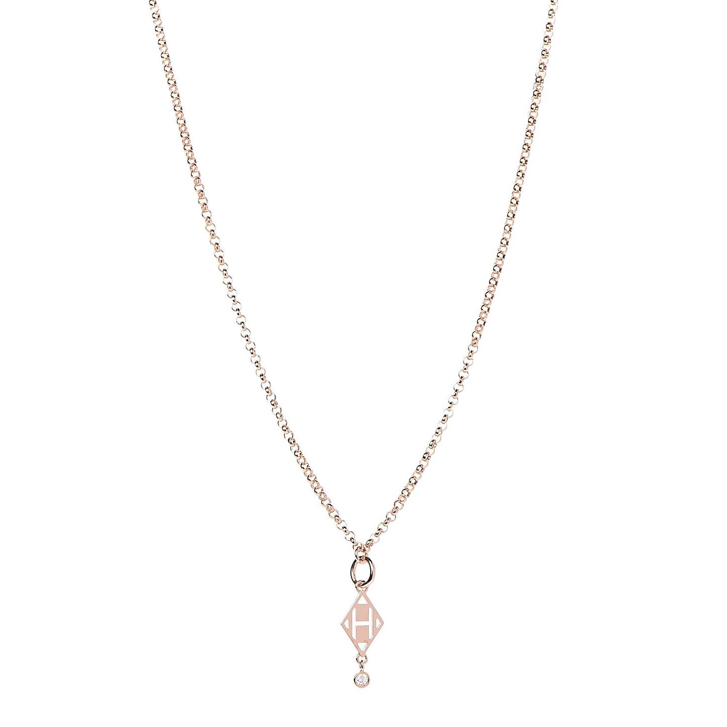 18K Rose Gold Diamond Gambade Pendant Necklace