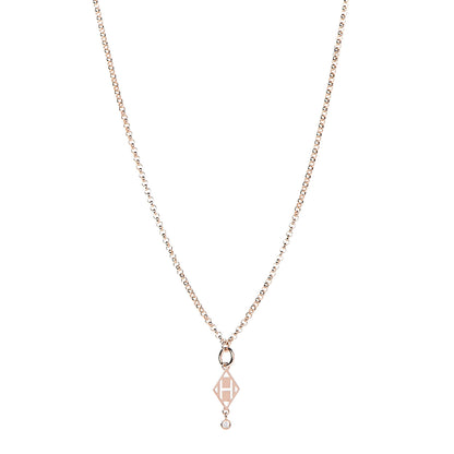 Hermes 18K Rose Gold Diamond Gambade Pendant Necklace 1 of 8