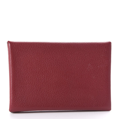 Hermes Evercolor Calvi Card Case Rouge Grenat 3 of 7