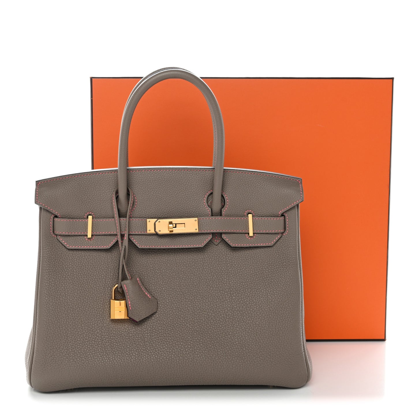 Togo Horseshoe Birkin 30 Etoupe Rose Pourpre