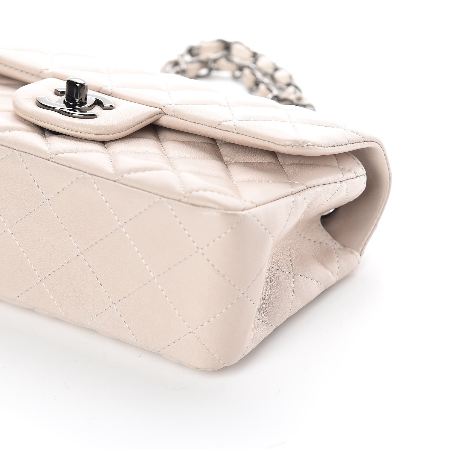 Chanel Lambskin Quilted Mini Rectangular Flap Light Beige 6 of 16