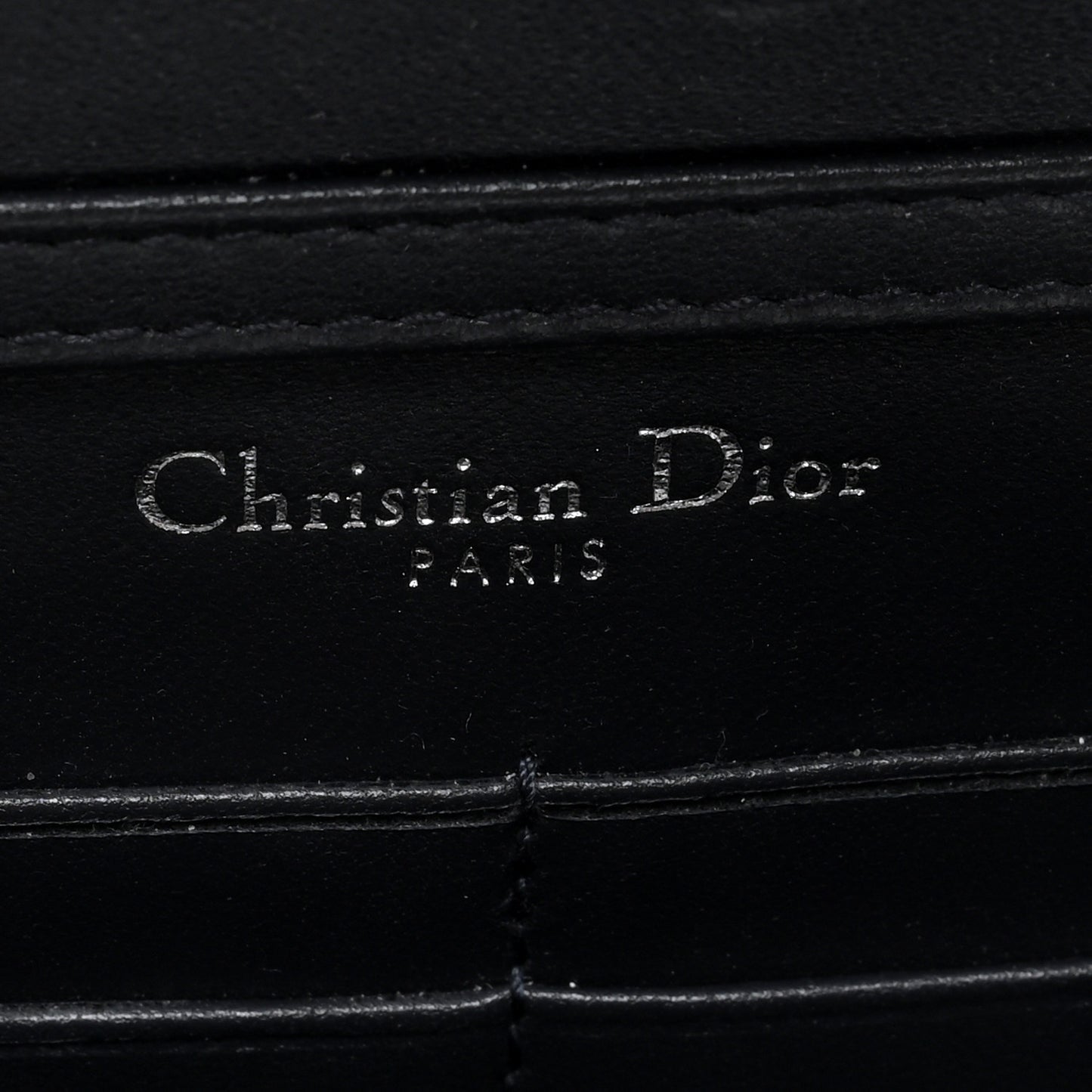 Metallic Patent Micro-Cannage Diorama Wallet on Chain Pouch Silver