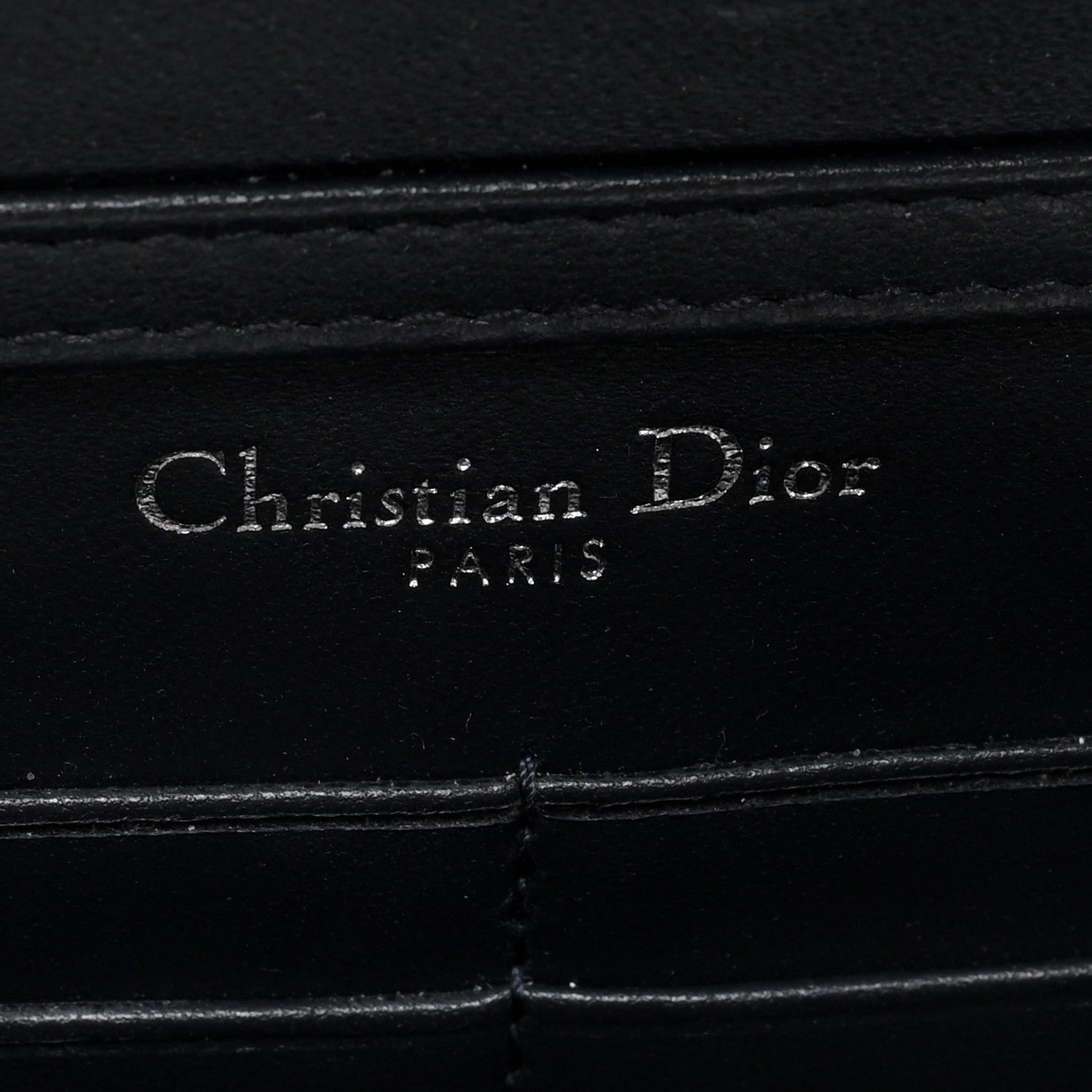 Christian Dior Metallic Patent Micro-Cannage Diorama Wallet on Chain Pouch Silver 5 of 8