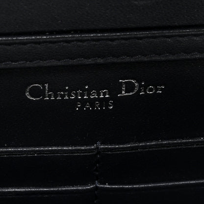 Christian Dior Metallic Patent Micro-Cannage Diorama Wallet on Chain Pouch Silver 5 of 8